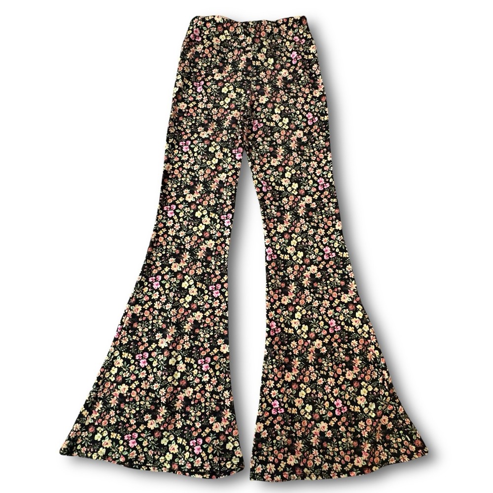 Eye Candy Flared Leggings S Stretch Pants Floral Activewear Multicolored Small