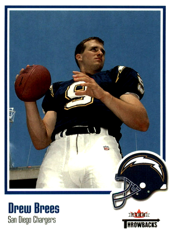 2002 Fleer Throwbacks #69 Drew Brees San Diego Chargers HOF
