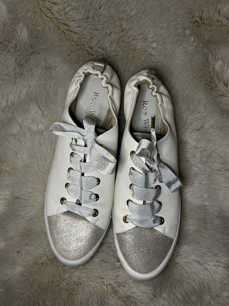 Ron White Nova Ice Platino Leather Sneakers, EU Sz 38.5 US Sz 8.5 Retail $395