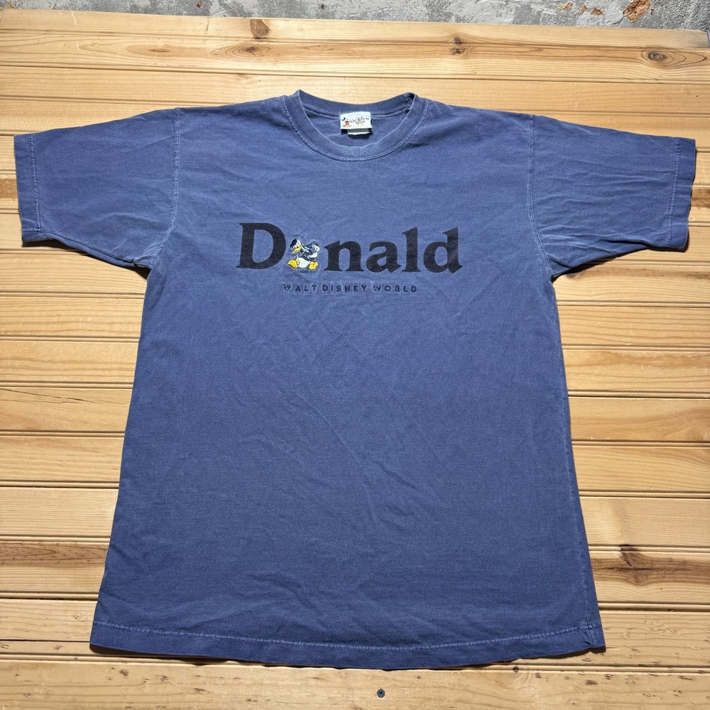 Vintage 90s Walt Disney World Donald Duck Embroidered Souvenir T-Shirt - Large
