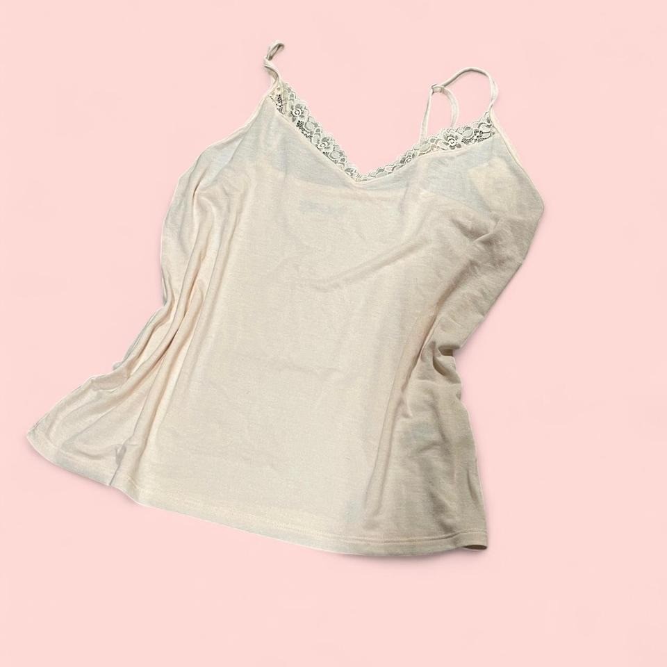 Cream Mudd lace tank top adjustable straps size large NWT