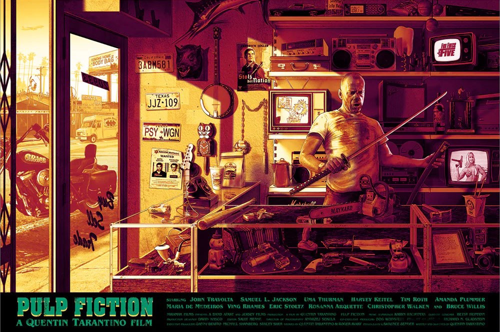 Pulp Fiction by Kevin M. Wilson 326/350 36” x 24” Screen Print Movie Art PosterEdition # 326 of 350, 36” x 24” Size, New