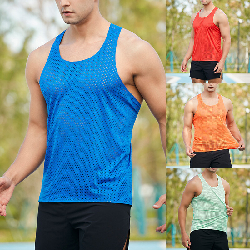 Hombres Gimnasio Culturismo Camisetas sin mangas Camisa de entrenamiento Fitness Tanger Chaleco para correr
