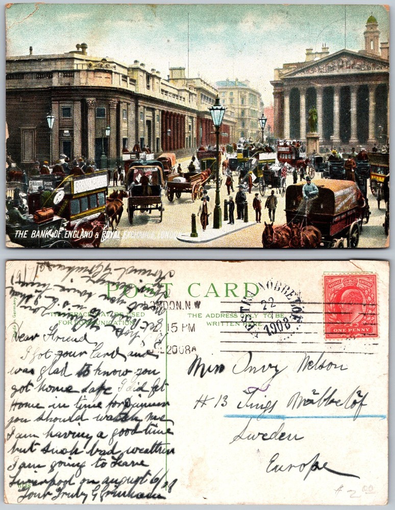 Bank of England Royal Exchange London Postcard