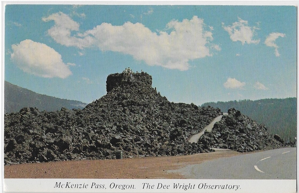Vtg Postcard - The Dee Wright Observatory - McKenzie Pass, Oregon