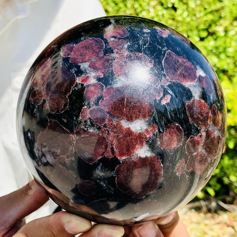 9.48LB Natural Garnet Fireworks Ball Quartz Crystal Sphere Healing Ball