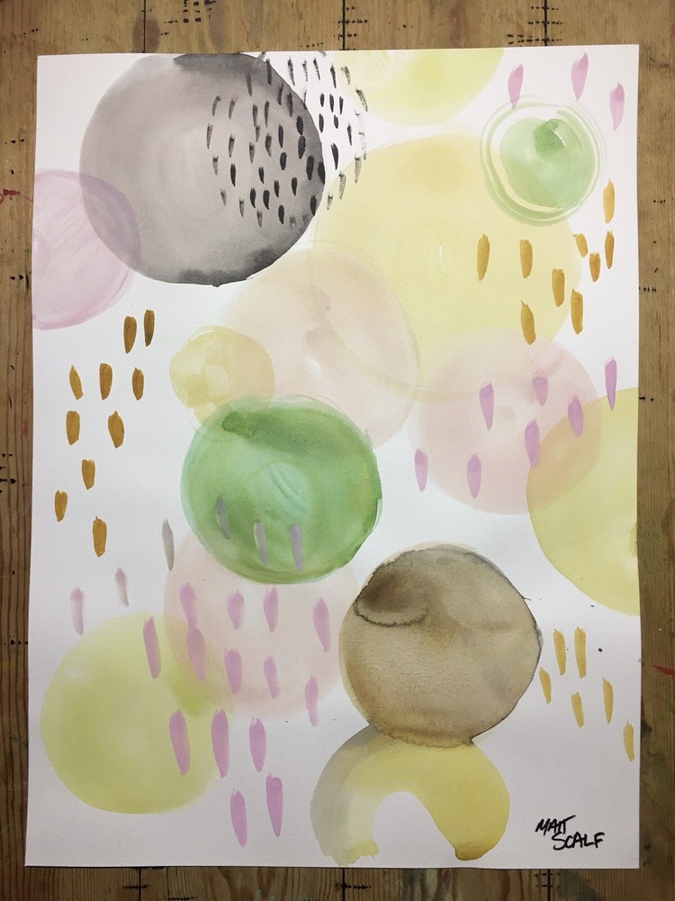 Matt Scalf 18x24 Abstract Contemporary Art ORIGINAL PAINTING Pop Modern Minimal