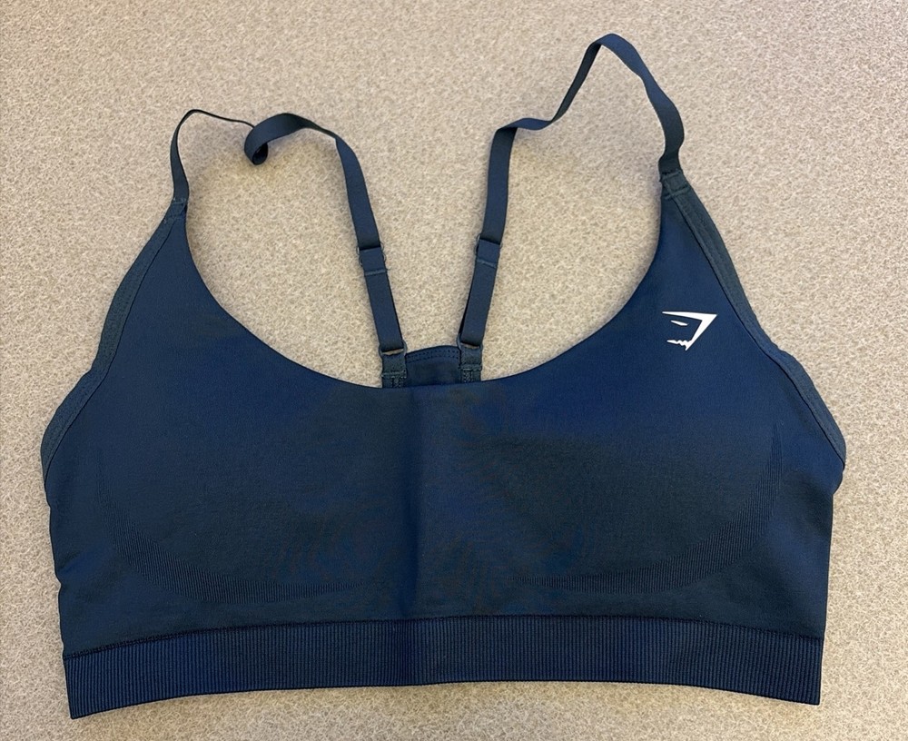 Gymshark Everyday Seamless Racerback Sports Bra. Blue. Small. NWT. Light Support