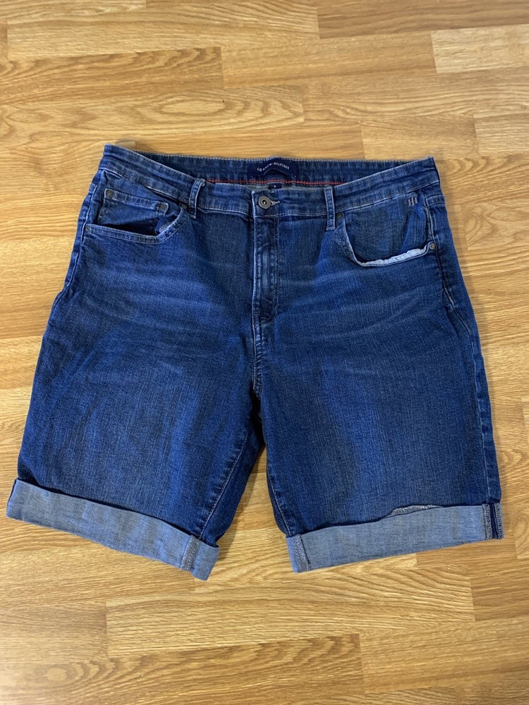 Tommy Hilfiger Denim Jean Shorts Rolled Cuff High Rise Size 16