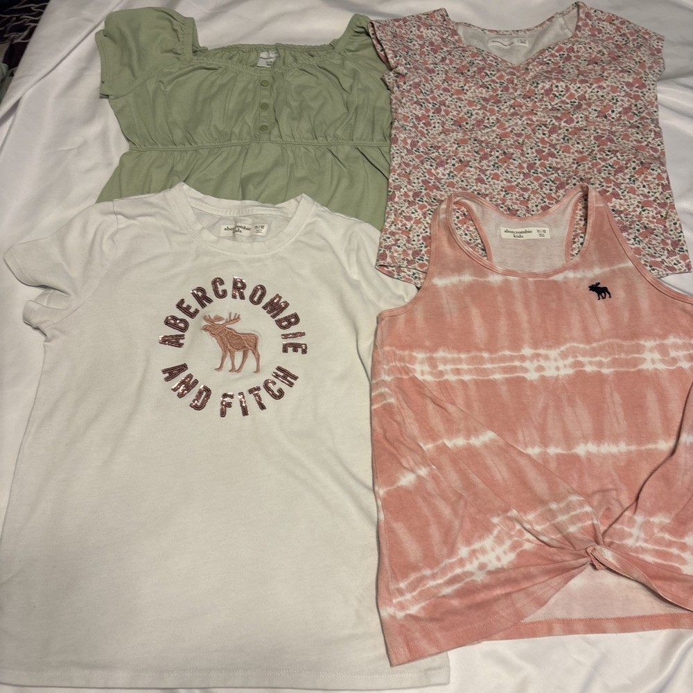 Abercrombie KIDS Girl's Lot Of 4 Assorted Tops Short Cap Sleeve & Tank Sz 11/12