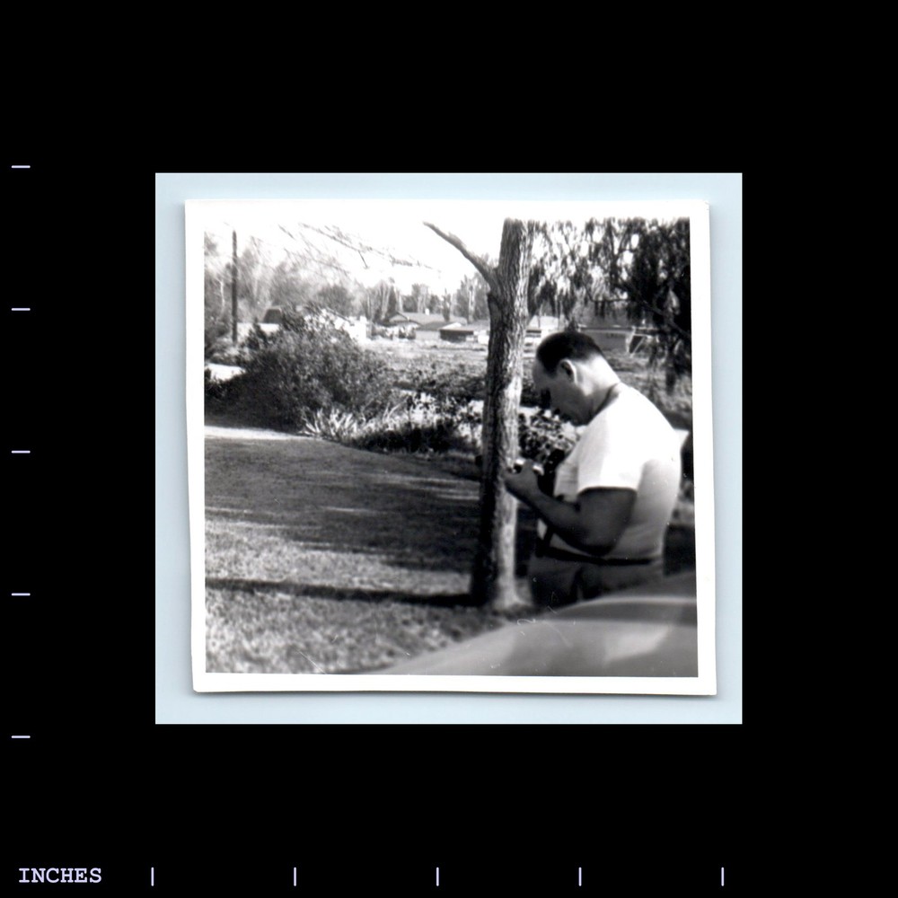 Old Vintage Photo MAN STANDING IN YARD