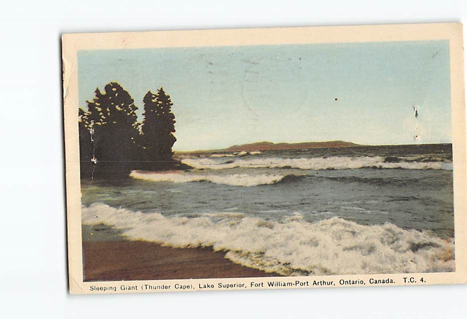 Postcard Sleeping Giant Lake Superior Fort William Port Arthur Ontario Canada