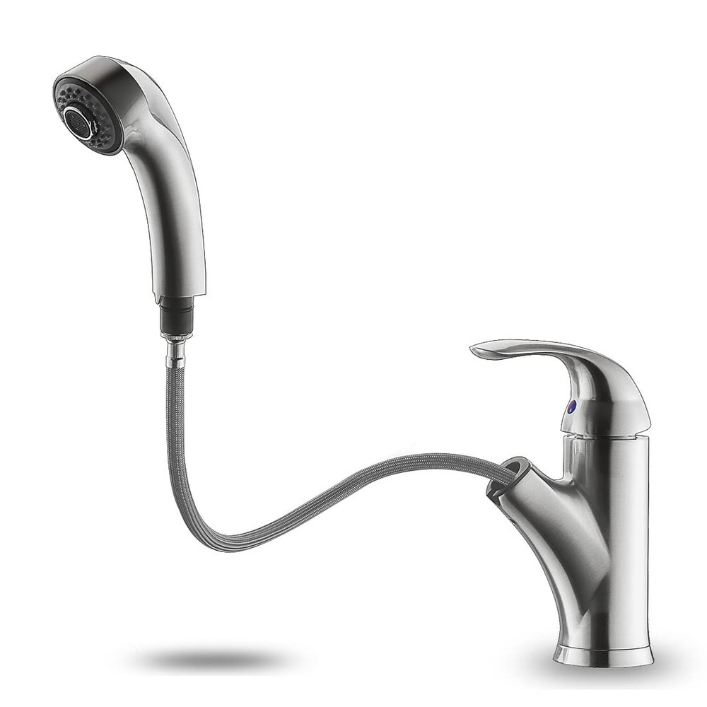 Brushed Nickel Pull-Out Sprayer Kitchen Faucet for Sink