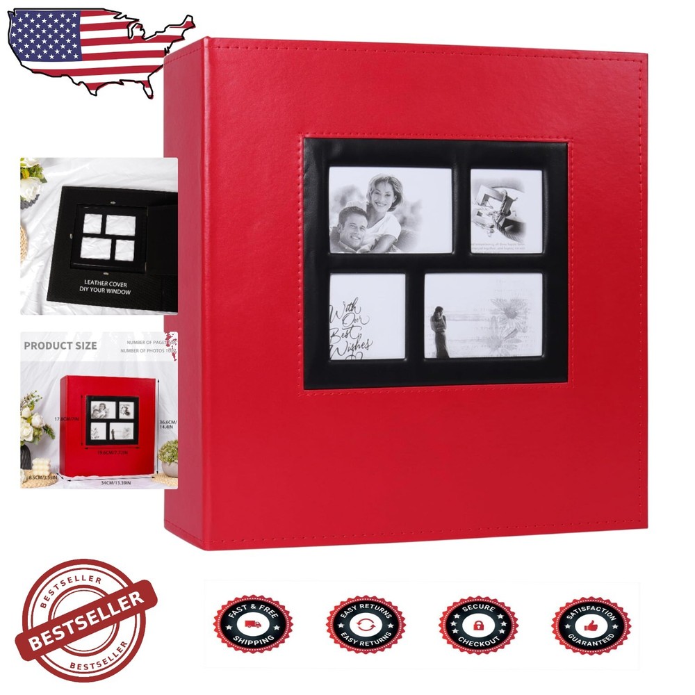 1000 Pocket Retro Photo Album with Acid-Free Pages - Perfect for Family Memories-image
