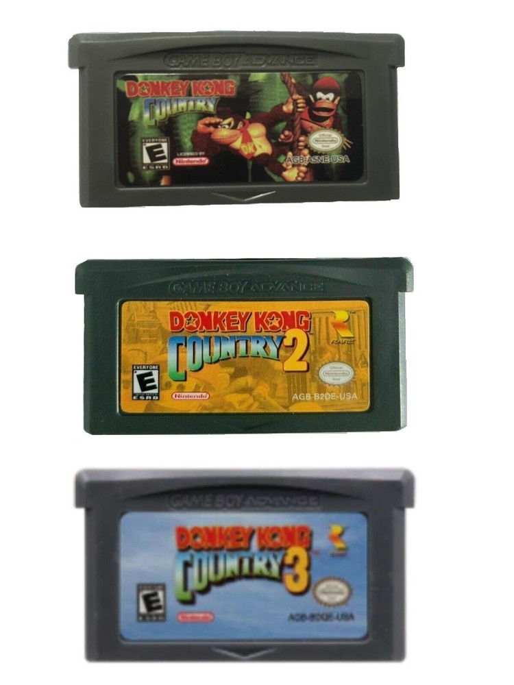 Lot of 3 Super Donkey Kong Country 1  2 3  Game Boy Advance GBA English language