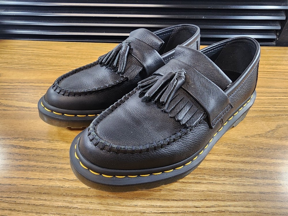 Dr. Doc Martens LA004 Adrian BEX Black Leather Tassel Loafers US 9 L