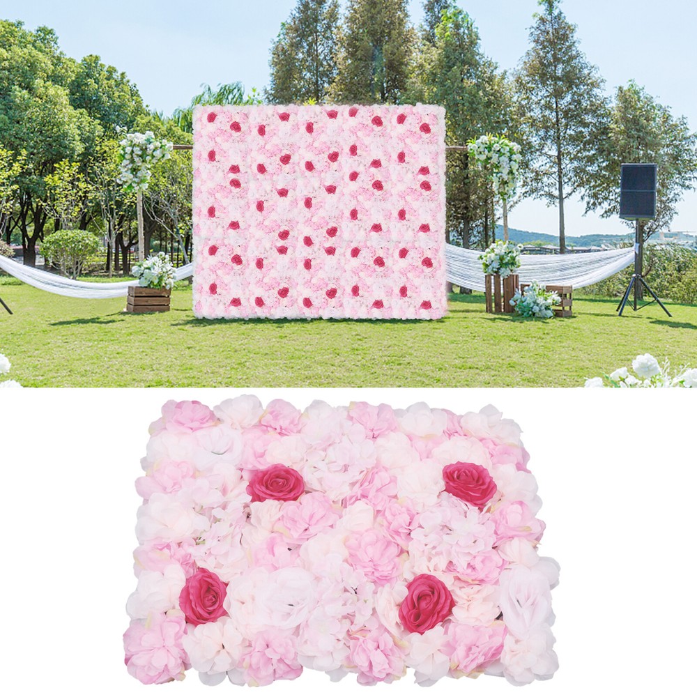 4PCS Artificial Flowers Wall Decor Silk Flower Panels for Wedding Party Backdrop
