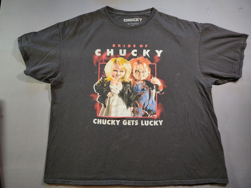 Vintage Bride Of Chucky Horror Movie Promo T Shirt Short Sleeve Black XL Studio