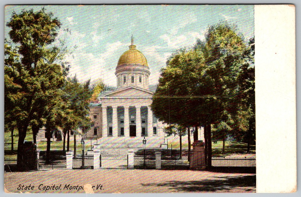 Antique Postcard Vermont State Capitol Montpelier, VT 1910s