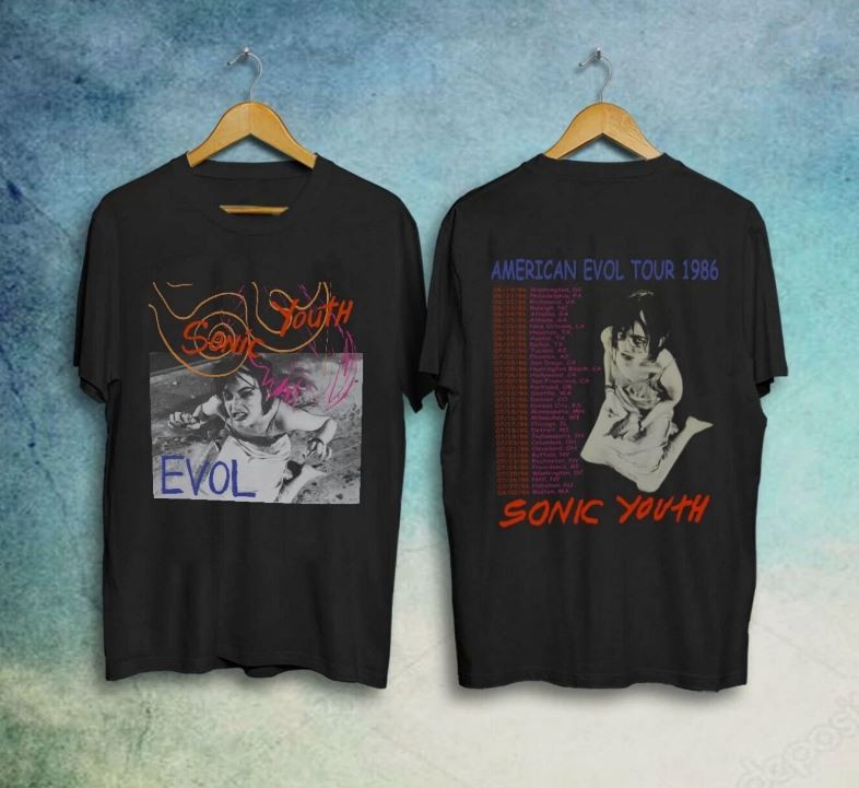 Sonic Youth American Evol T-Shirt, Unisex Black Cotton Tee S-5XL For Fans