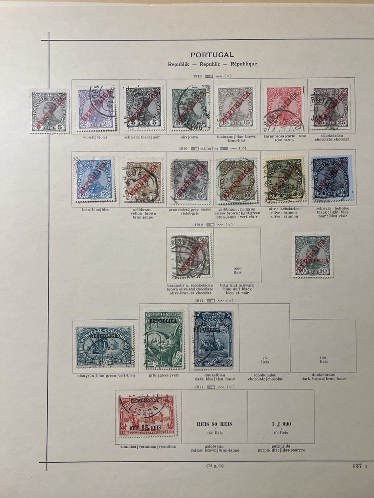 Portugal 1910–1930s Republic & Ceres Stamp Collection on Album Pages