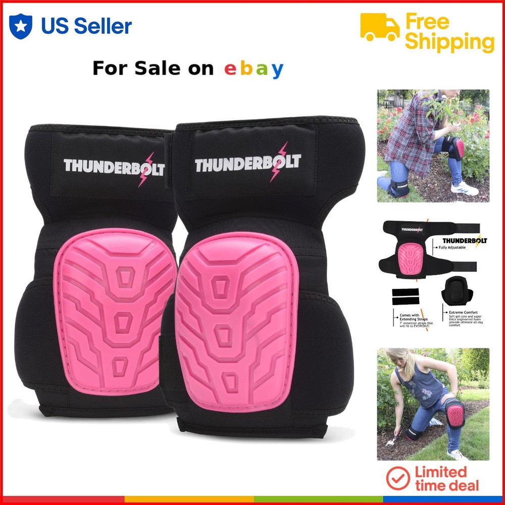 Women's Gel Knee Pads with Anti-Slip Straps for Work Gardening Flooring