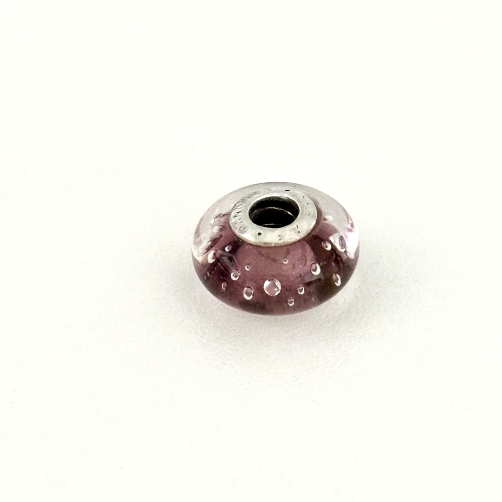 Pandora 925 Sterling Silver Purple Effervescent Bubbles Murano Glass Bead Charm for Bracelet