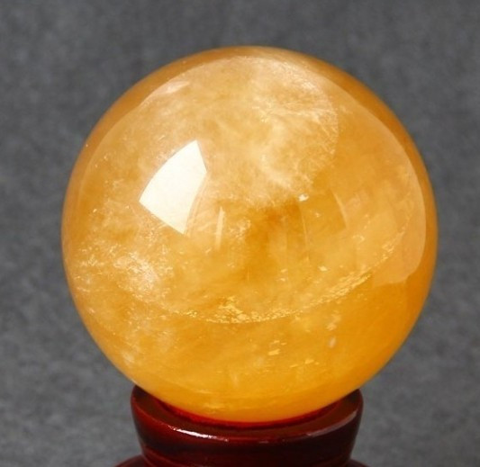 100mm Natural Citrine Calcite Quartz Crystal Sphere Healing Gemstone Ball