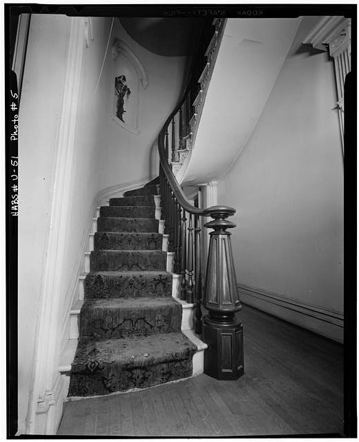 Historic American Buildings Survey 1900s Interior Staircase Spiral Banister