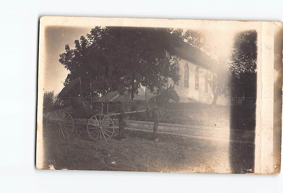 Postcard Vintage Picture Horse Drawn Carriage