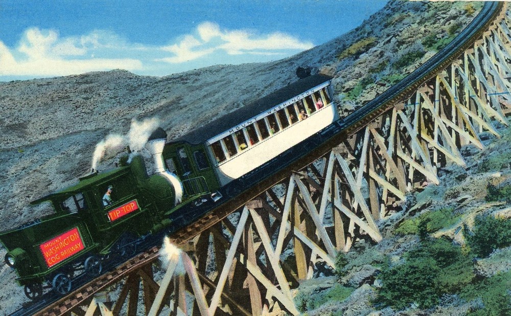 Jacob's Ladder, The Mt Washington Cog Railway, White Mountains, NH --POSTCARD