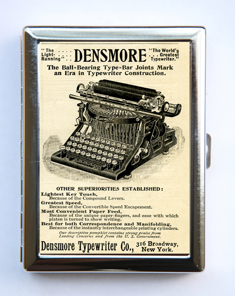 Retro Typewriter Cigarette Case Wallet Business Card Holder victorian