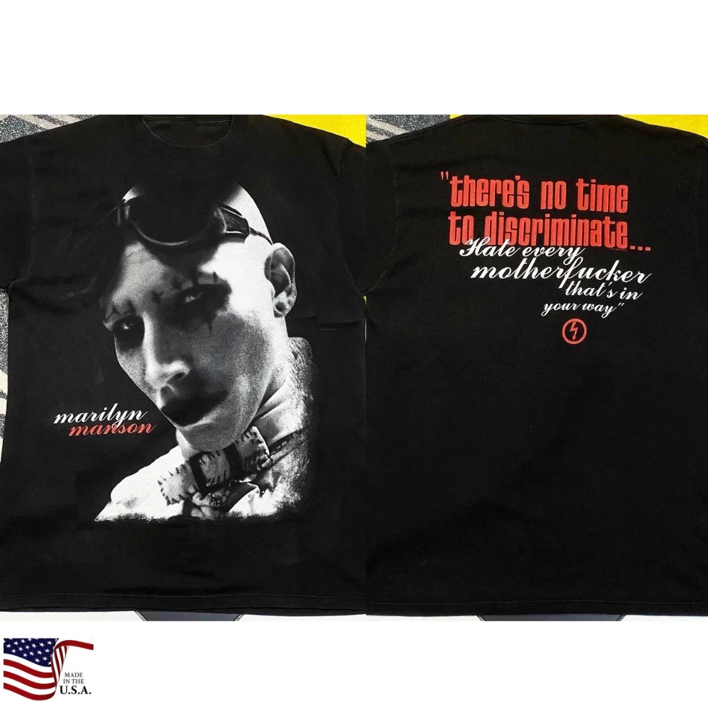 Vintage 1997 Marilyn Manson No time Discriminate T-shirt Size S-4XL
