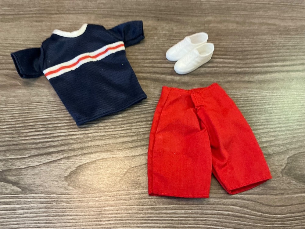 Vintage Mattel Barbie Ken Doll Clothes Shirt Shorts Shoes Set Lot
