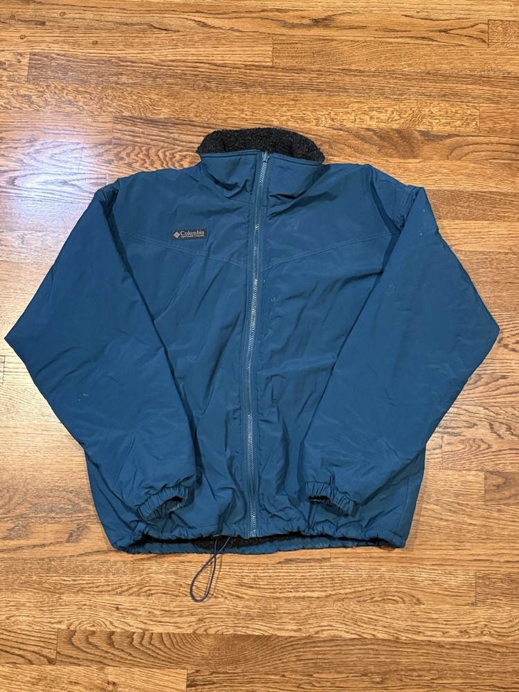Vintage 90s Columbia Fleece-Lined Puffer Jacket Made in Taiwan Size L