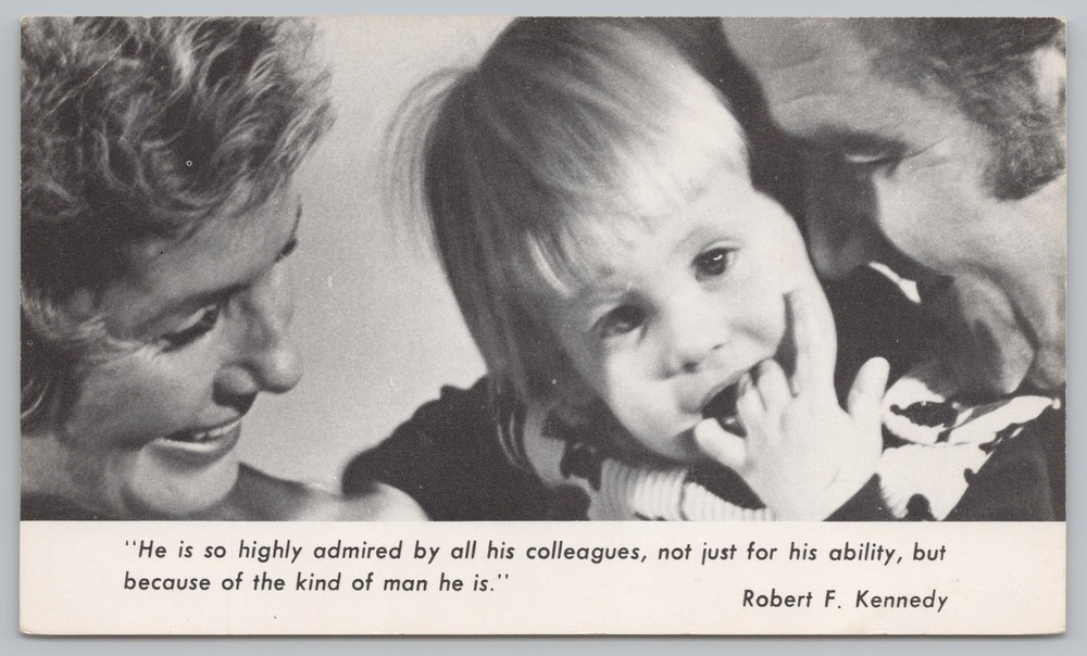 State View~Senator & Mrs George McGovern & Grandson~Vintage Postcard