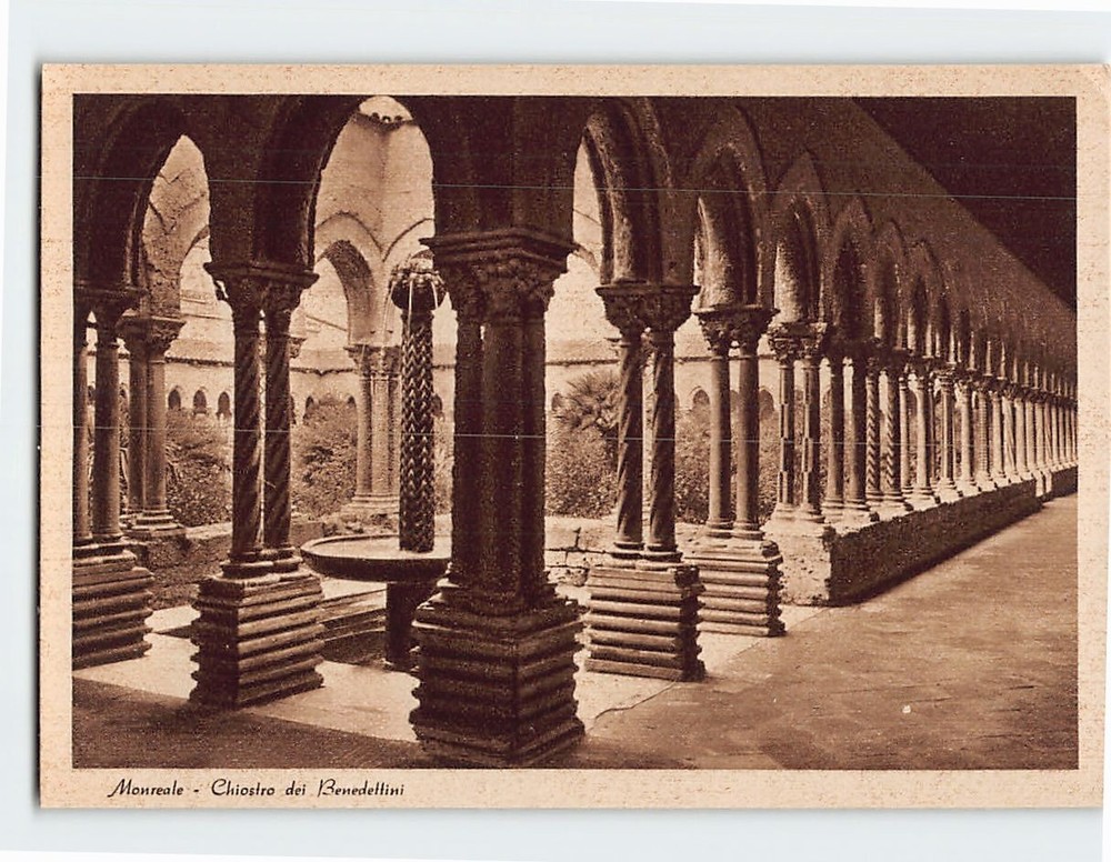 Postcard Chiostro dei Benedettini Monreale Italy