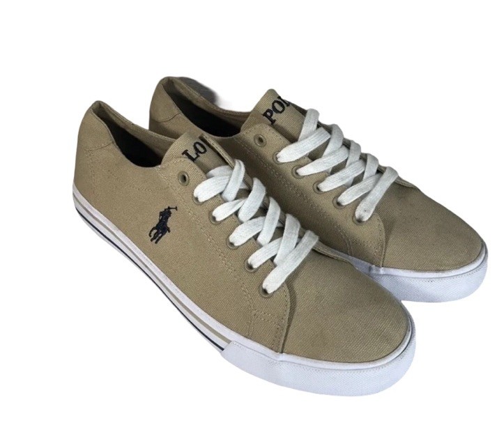 Polo Ralph Lauren Men's Canvas Shoe Casual Tan Low Top - Size 7