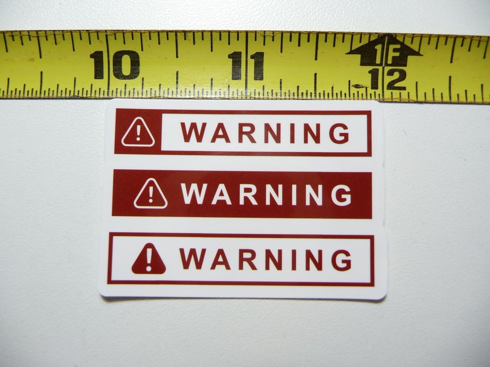 Triple Warning Exclamation Sticker Funny Gag Prank Decal