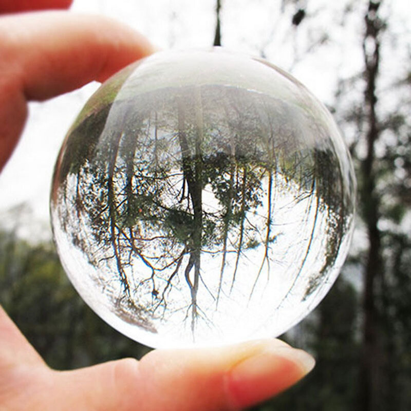 Glass Crystal Ball Decor Figurines Clear Crystal Balls Photography Accessories