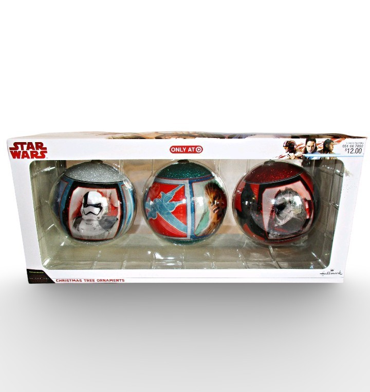 Disney Star Wars The Last Jedi 3 piece boxed ornament set NIB Hallmark Target