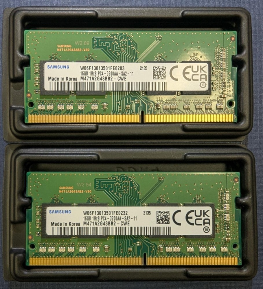 Samsung M471A2G43BB2-CWE 32GB (2x16GB) 1Rx8 PC4-3200AA DDR4 SODIMM RAM - Tested
