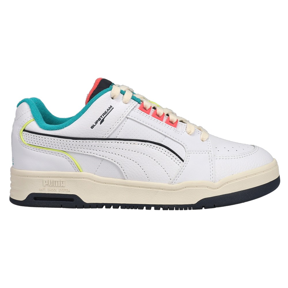 PUMA Slipstream Lo Stb Perforated Logo Lace Up  Mens White Sneakers Casual Shoes