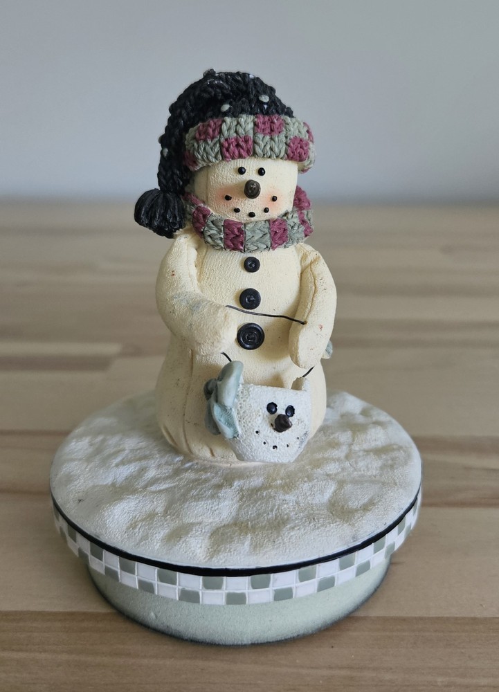 Our America Vintage Snowman Candle Jar Topper