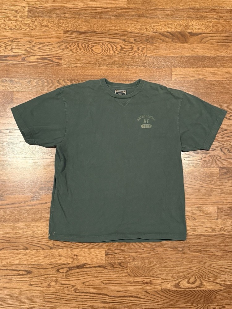 Vintage Abercrombie & Fitch Embroidered Logo T-Shirt Size XL Green
