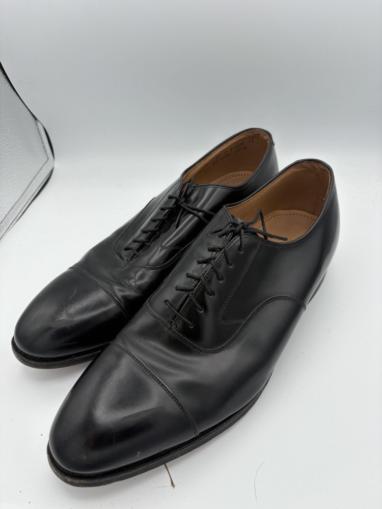 Johnston & Murphy Shoes Mens Size 12 Black Optima Leather Cap Toe Oxford Dress