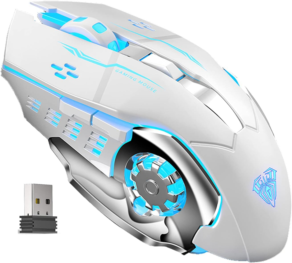 SC100 Silent Wireless Mouse Rechargeable RGB Backlit Adjustable DPI