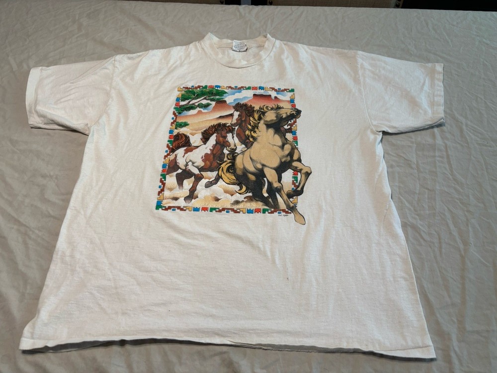 VTG Canyon Horse T-Shirt Luis Lopez Design Western Horse Shirt Sz XXL (SEE PICS)