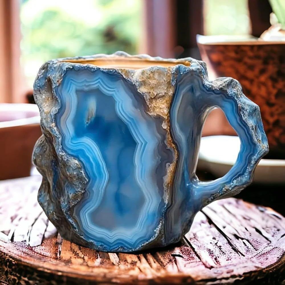 Imitation Mineral Crystal Coffee Mugs Resin Latte Cup Christmas Gift 6.8oz