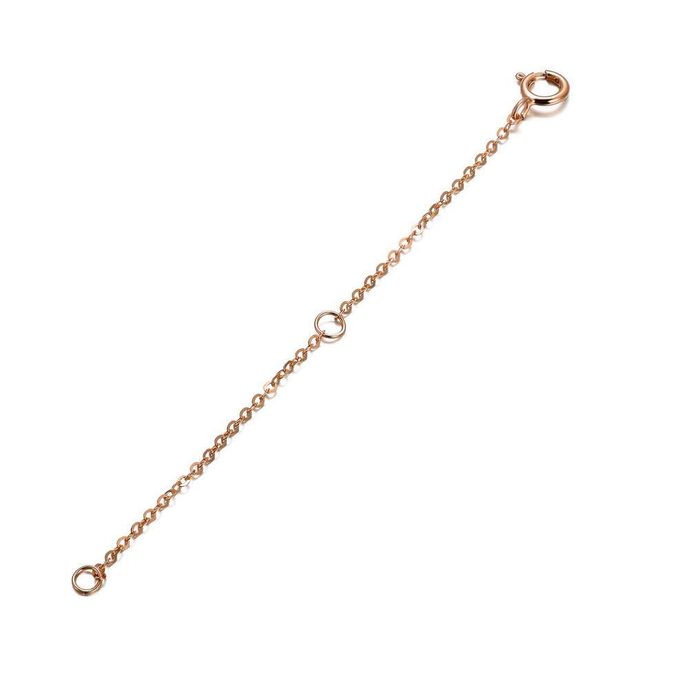 14K Rose Gold 3 Inch Necklace Extender Safety Chain Durable Removable